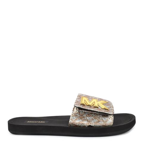 michael kors glitter slides womens|Michael Kors ladies sliders.